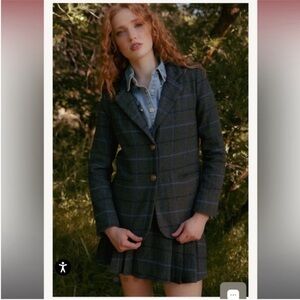 NWT Marren Blazer & Kinley Skirt in charcoal plaid SET, size small